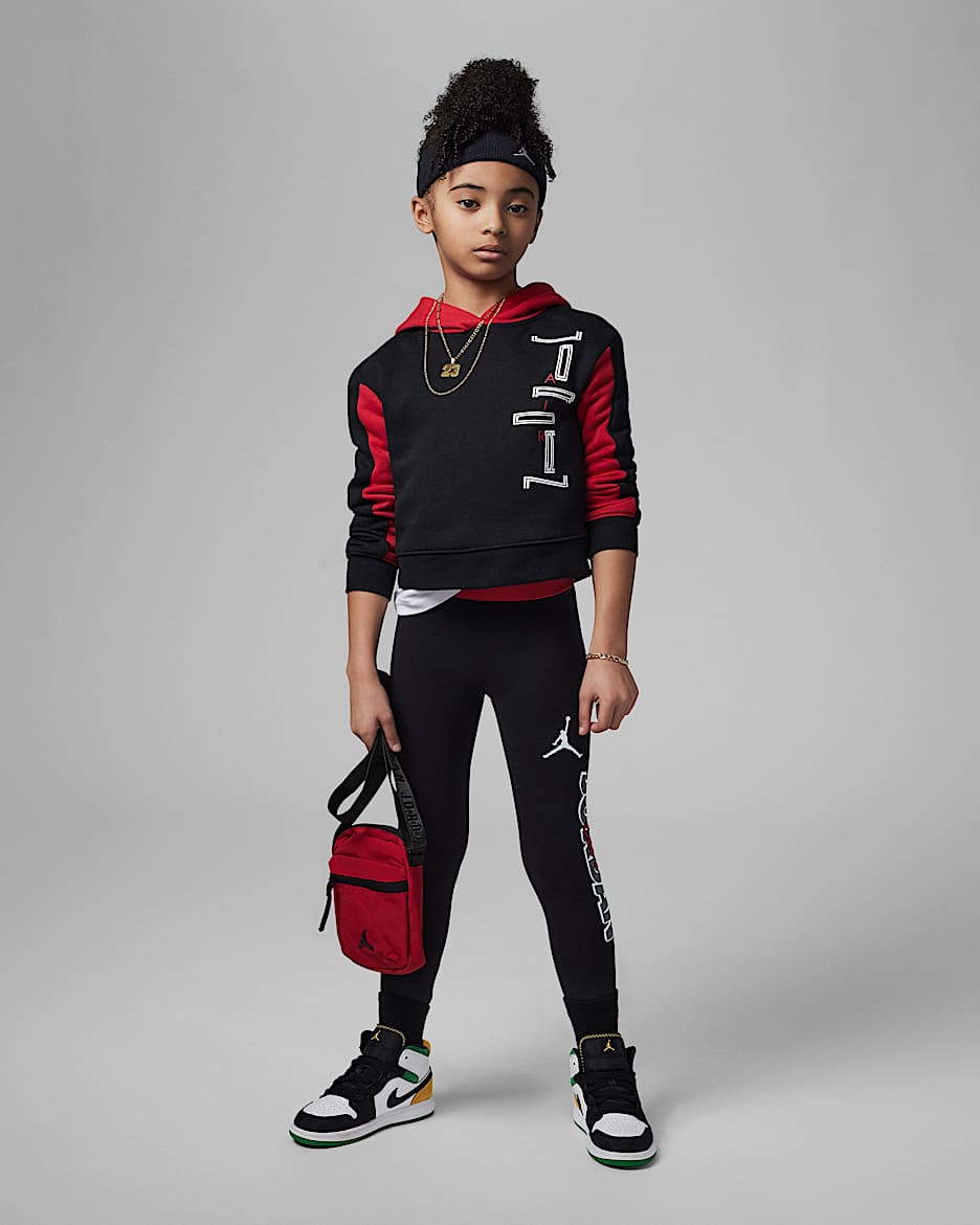 Air Jordan 11 Varsity Pullover Hoodie Little Kids Hoodie in Black Size 4 35C283 023